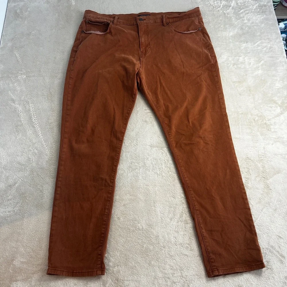 Lucky Brand 222 Taper Pants Men 40x32 Brown Rust Terracotta Cotton Stretch Jeans